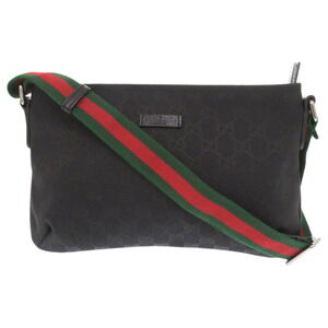 GUCCI Authentic Black Leather Shoulder Bag